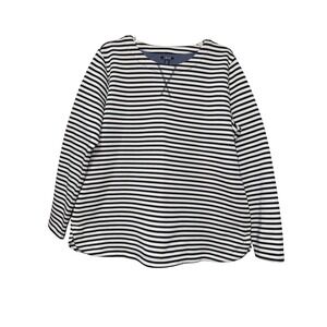 Izod Womens Heavy Knit Pullover Long Sleeve Stripe XL Nautical Beachy Sailor Y2K